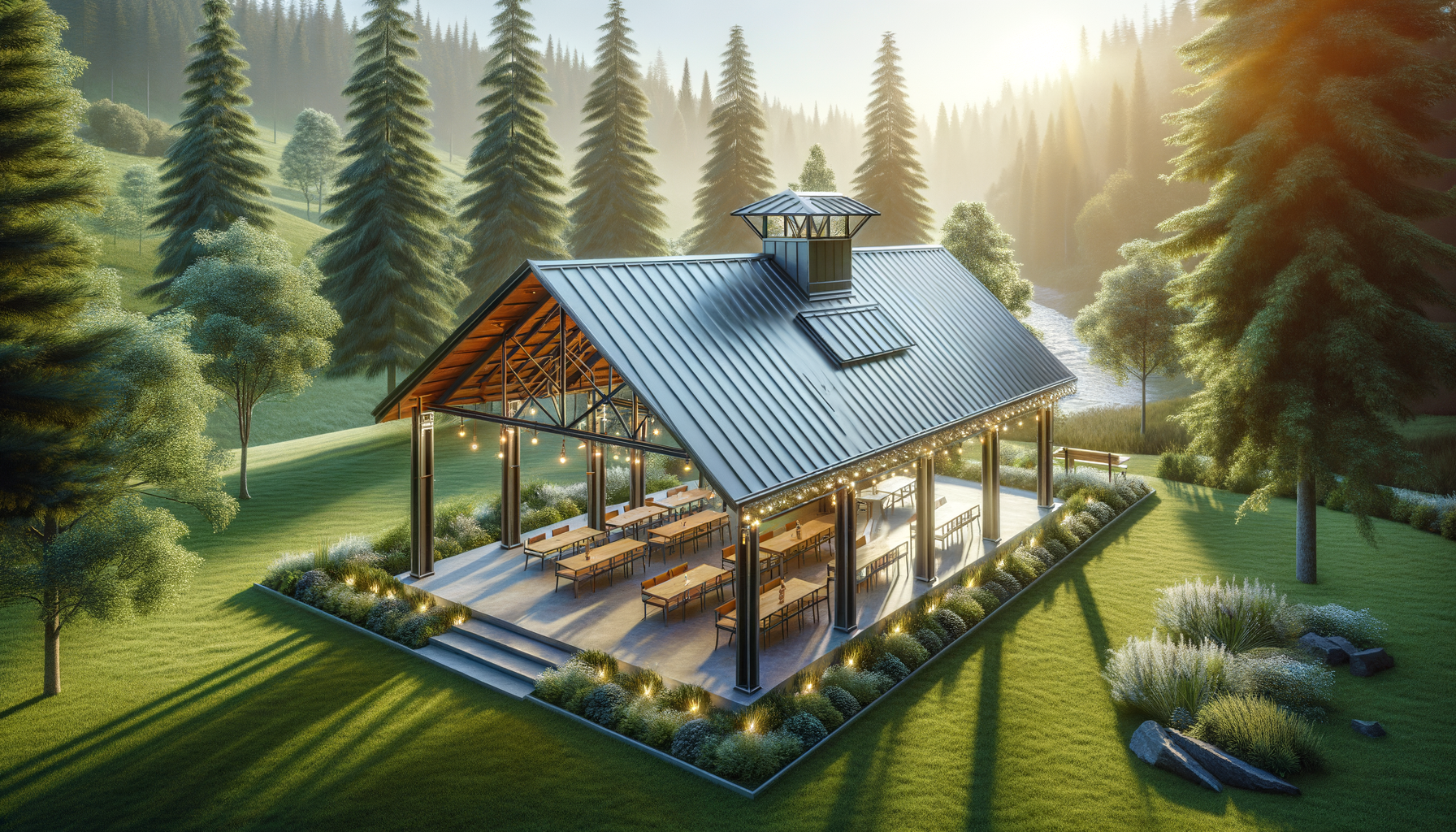 Exploring Professional Roofing Services — Custom Metal Roof Solutions for Large Outdoor Pavilion Kits